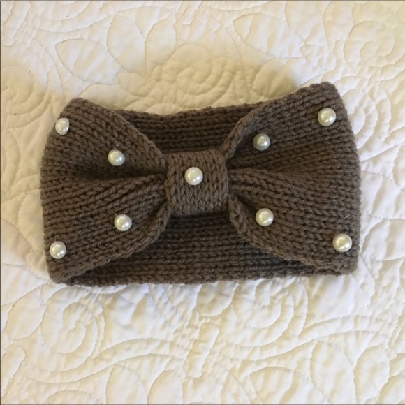 Beautiful Knit & Pearl Headband/Ear Warmer - Picture 5 of 5